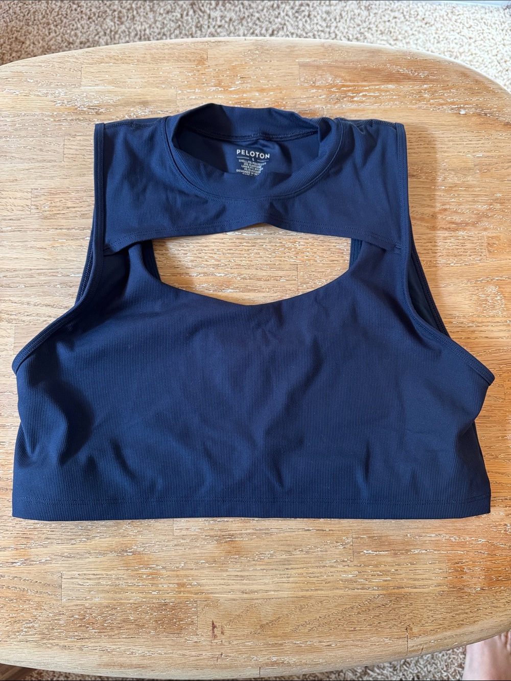 Peloton Women's Navy Front-Cut Athletic Crop Tank / Bra size Large